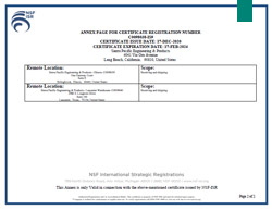 ISO Certificate of Registration Pg. 2 or 2