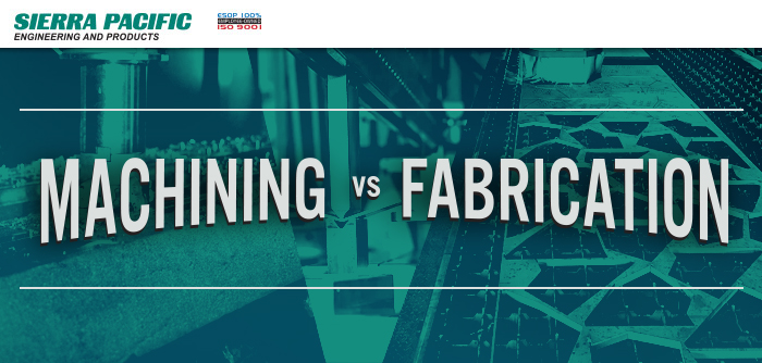 banner image with the text overlay reading machining vs fabrication